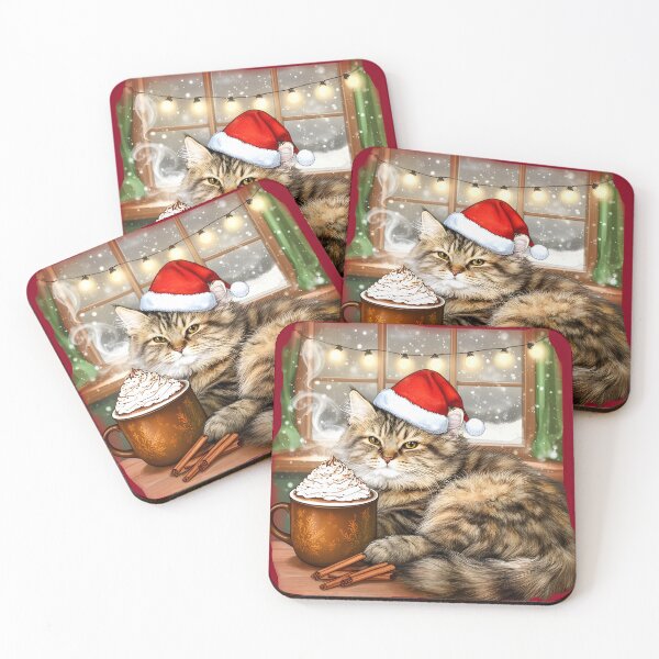 Item preview, Cat Cofee cozy Christmas designed and sold by Uglyandcute.