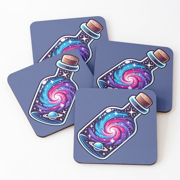 Item preview, Cosmic Galaxy Swirl Contained Inside Mystical Glass Bottle designed and sold by PinUpPizzazz.