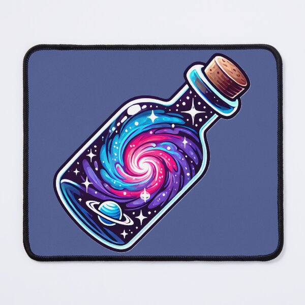 Item preview, Cosmic Galaxy Swirl Contained Inside Mystical Glass Bottle designed and sold by PinUpPizzazz.