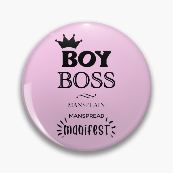 Item preview, BOY BOSS Mansplain Manspread MANIFEST black w pink border designed and sold by sandpaperdaisy.