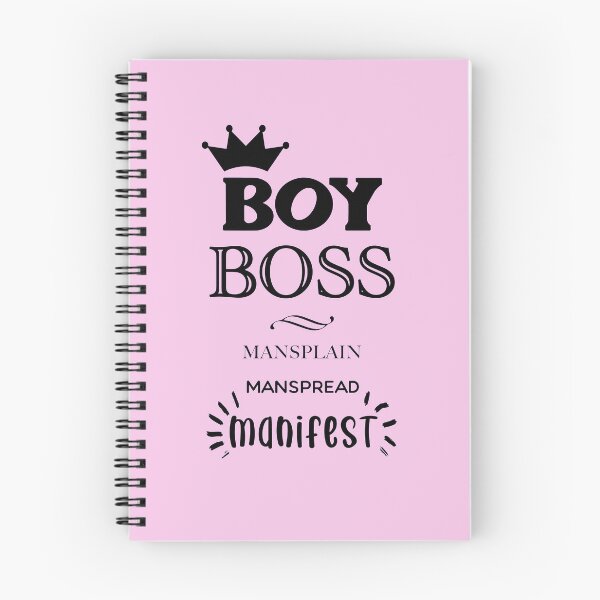 Item preview, BOY BOSS Mansplain Manspread MANIFEST black w pink border designed and sold by sandpaperdaisy.