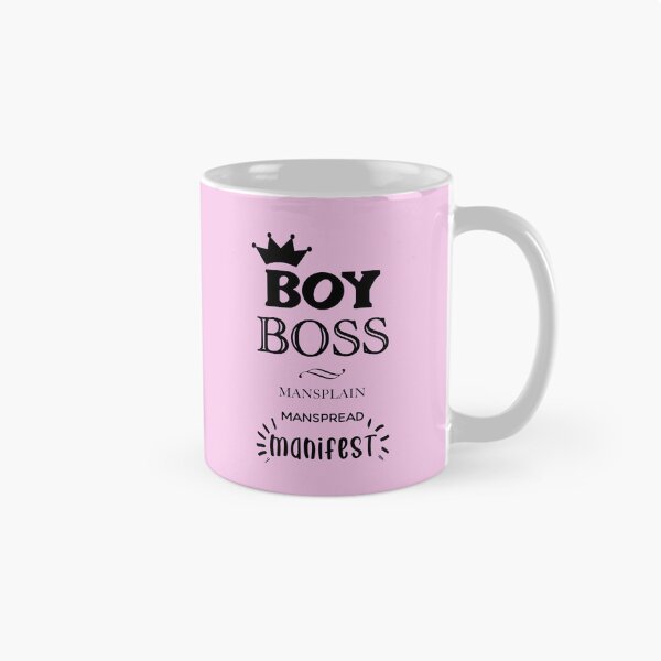 Item preview, BOY BOSS Mansplain Manspread MANIFEST black w pink border designed and sold by sandpaperdaisy.