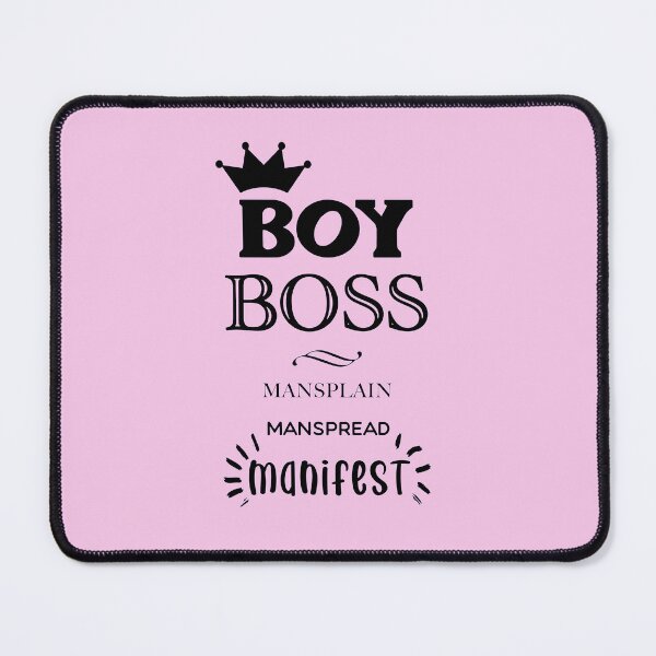 Item preview, BOY BOSS Mansplain Manspread MANIFEST black w pink border designed and sold by sandpaperdaisy.