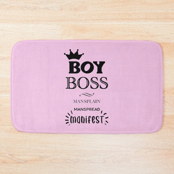 Item preview, BOY BOSS Mansplain Manspread MANIFEST black w pink border designed and sold by sandpaperdaisy.