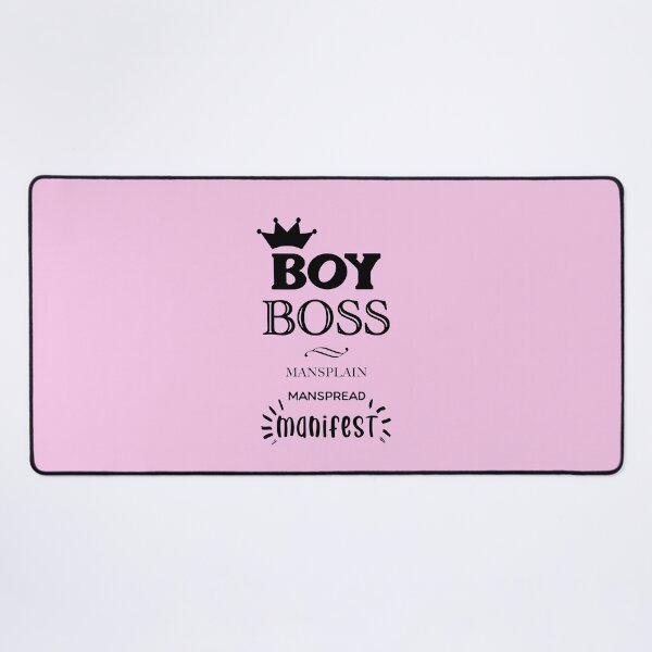 Item preview, BOY BOSS Mansplain Manspread MANIFEST black w pink border designed and sold by sandpaperdaisy.