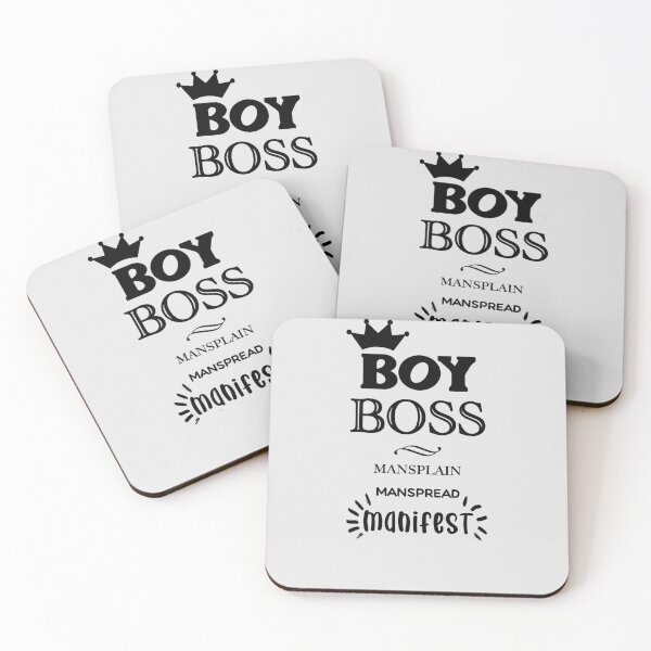 Item preview, BOSSBOY Boy Boss Mansplain Manspread MANIFEST black solid designed and sold by sandpaperdaisy.