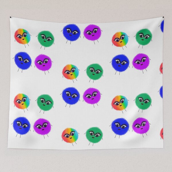 Item preview, Lovies: colorful fuzzy character design designed and sold by BusyBialas.