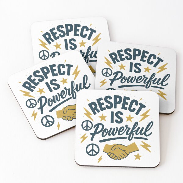 Item preview, Respect Is Powerful | Equality & Unity Quote with Peace Symbols designed and sold by inkoutninja.