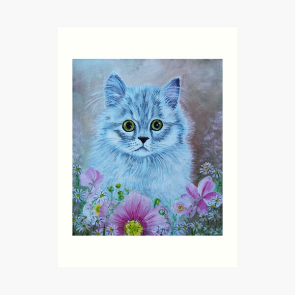 Kitten in Garden Art Print