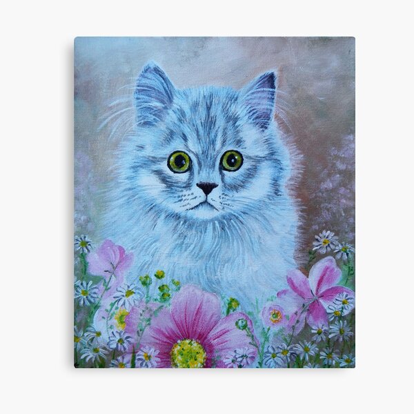 Kitten in Garden Canvas Print
