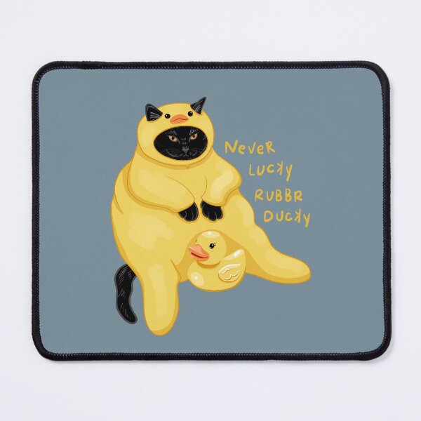 Item preview, Never Lucky Rubbr Ducky Cat designed and sold by KilkennyCat Art.