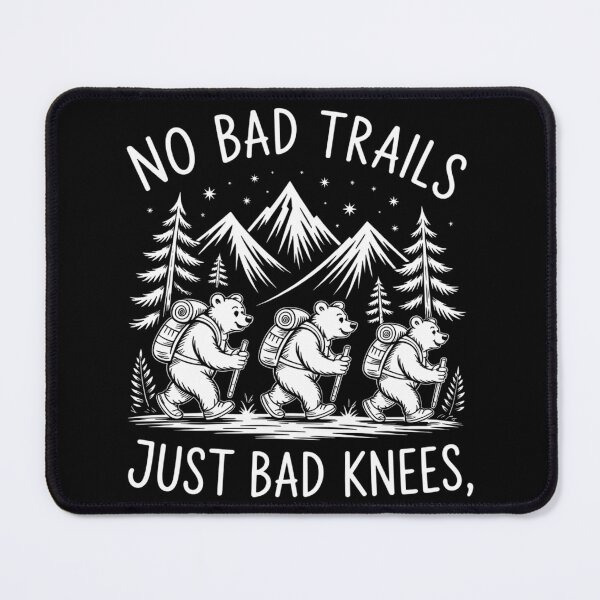 Item preview, No Bad Trails Just Bad Knees Funny Camping Crewneck, Mountain Hiking designed and sold by DentistLegal.