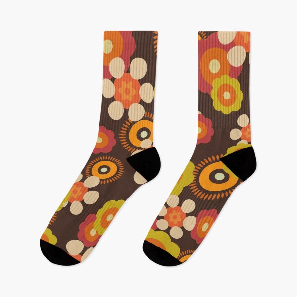 Item preview, 1960s 1970s Vintage Retro Orange Yellow Red Brown Mod Daisy Floral designed and sold by RetroMaggie.