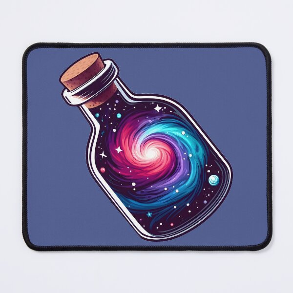 Item preview, Cosmic Galaxy Swirl Contained Inside Mystical Glass Bottle designed and sold by PinUpPizzazz.