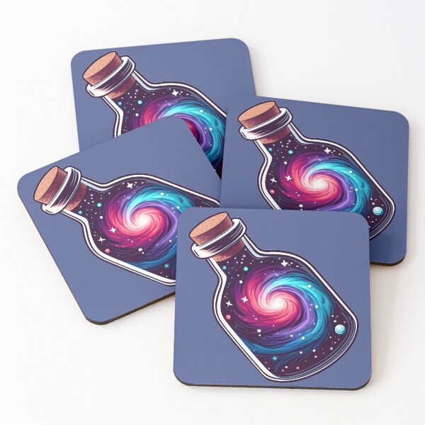 Item preview, Cosmic Galaxy Swirl Contained Inside Mystical Glass Bottle designed and sold by PinUpPizzazz.