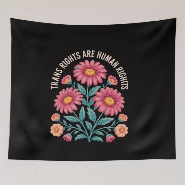 Item preview, Trans Rights Are Human Rights Floral LGBTQ Pride Transgender designed and sold by ConceptThena.