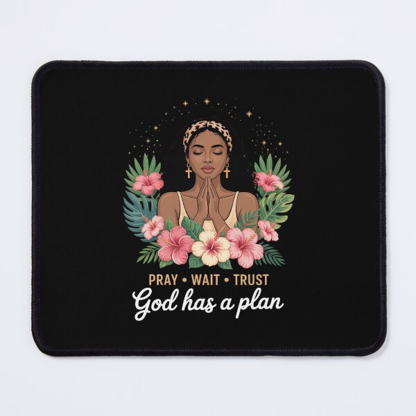 Item preview, Pray Wait Trust Afro Christian Empowerment Black Woman designed and sold by ryukaizox1.