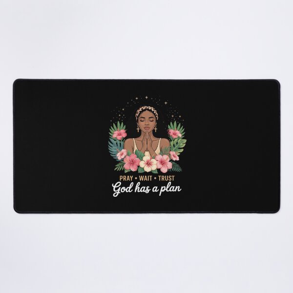 Item preview, Pray Wait Trust Afro Christian Empowerment Black Woman designed and sold by ryukaizox1.