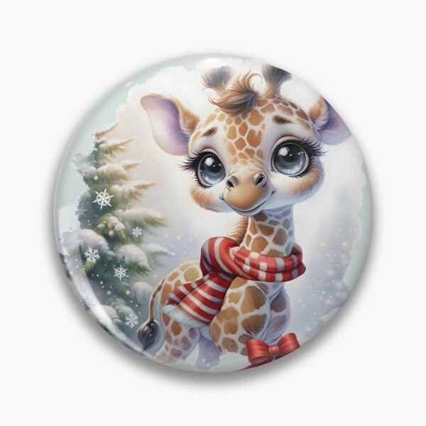 Item preview, Adorable Big-Eyed Christmas Giraffe designed and sold by Eclectic Monkey.