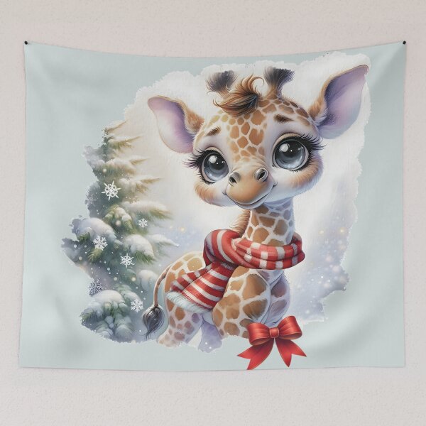Item preview, Adorable Big-Eyed Christmas Giraffe designed and sold by Eclectic Monkey.