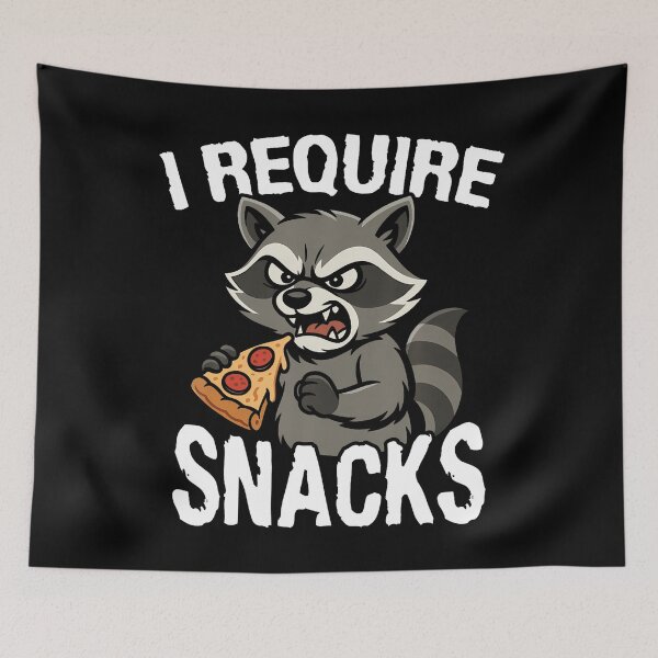 Item preview, I Require Snacks Animal Meme Tee Funny Raccoon Pizza designed and sold by RuthSheila.