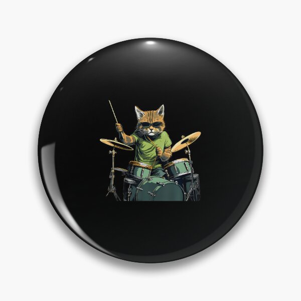 Item preview, Funny Rockstar Cat Drummer Playing Drums Wearing Sunglasses designed and sold by TashiaJerrie.