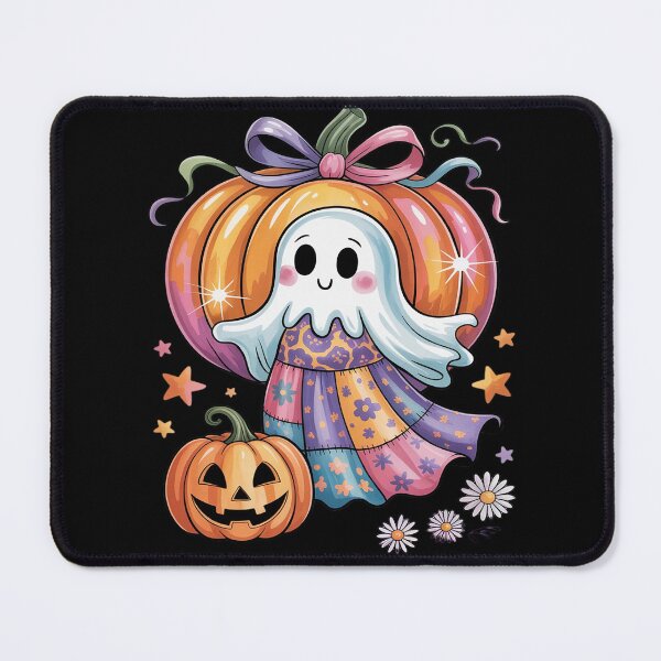 Item preview, Preppy Floral Patchwork Ghost Boo Pumpkin Spooky Fall designed and sold by Rotasiin.