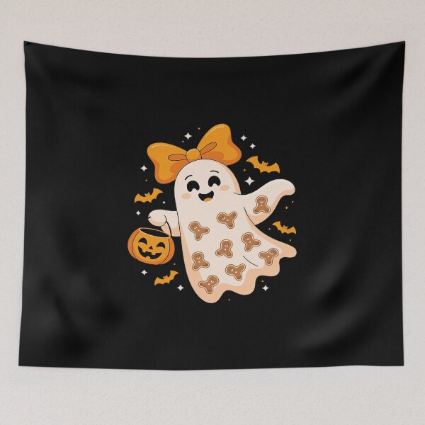 Item preview, Preppy Lace Ghost Coquette Bow Pumpkin Spooky Season designed and sold by LinlinsDemons.