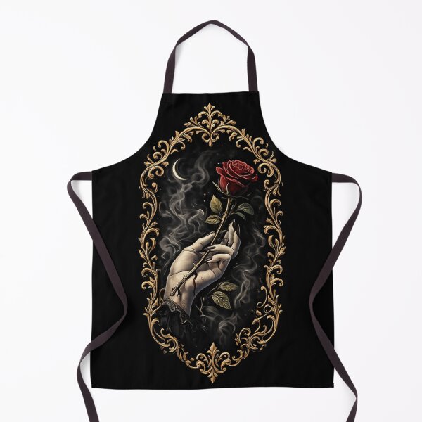 Item preview, Gothic Hand with Rose – Dark Romance Bleeding Rose Art in Ornate Gold Frame designed and sold by Mouraludia.