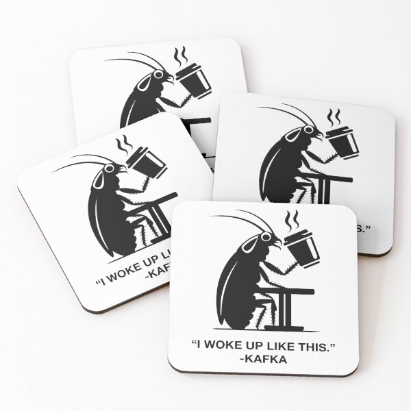 Item preview, Funny Nerdy I Woke Up Like This Beetle Drinking Coffee Kafka English Teacher Black Text designed and sold by MathWare MathClips.