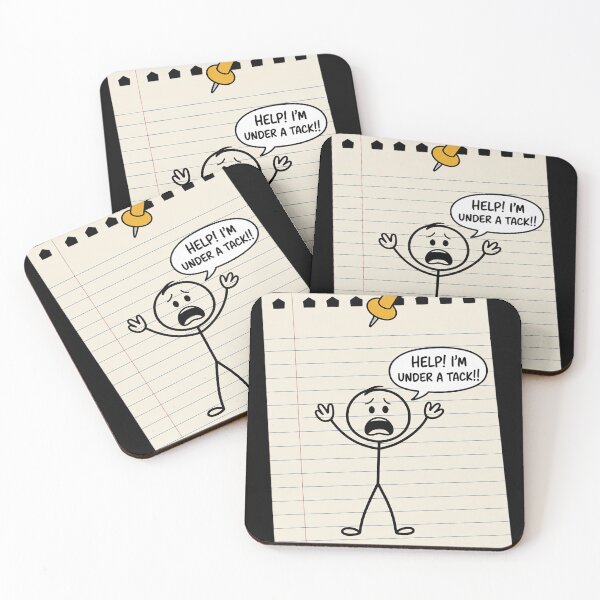 Item preview, Stick Man Silly Stuff   for Men - Stick Figure Under A Tack designed and sold by EntroRhim.