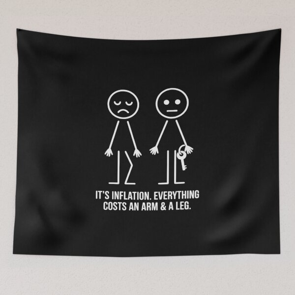 Item preview, Stick Figure Inflation Cost Arm and a Leg Pun Humor designed and sold by EntroRhim.