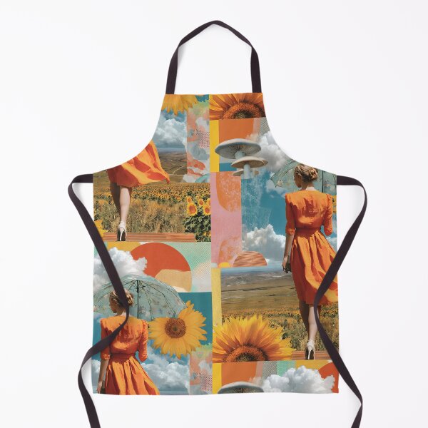 Item preview, Dreamlike collage of a girl in a field with sunflowers designed and sold by CoffeeinBloom.