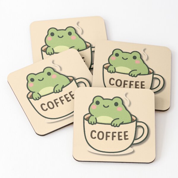 Item preview, Cute Frog in Coffee Cup – Kawaii Coffee Lover Illustration designed and sold by konthai.familyart.