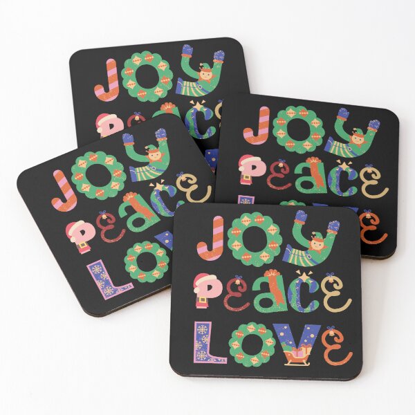 Item preview, Joy Peace Love - Retro Christmas Typography Art designed and sold by ConfuseLab Alt.