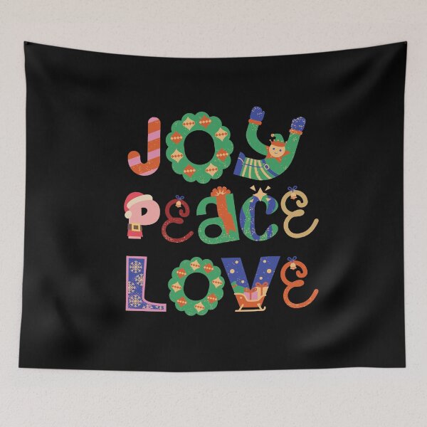Item preview, Joy Peace Love - Retro Christmas Typography Art designed and sold by ConfuseLab Alt.