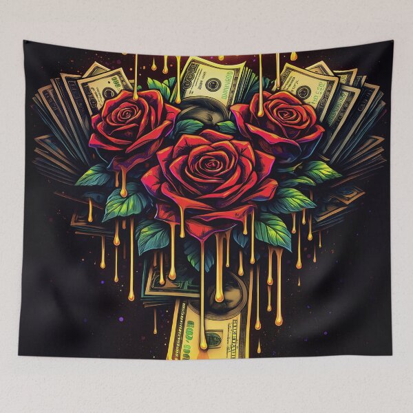 Item preview, Trap Roses & Money Halo – Urban Streetwear Gold Drip Design designed and sold by GCR1.