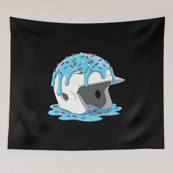 Item preview, Baseball Helmet Ice Cream Drip Red White Blue Sprinkles designed and sold by BeulahJoseph.
