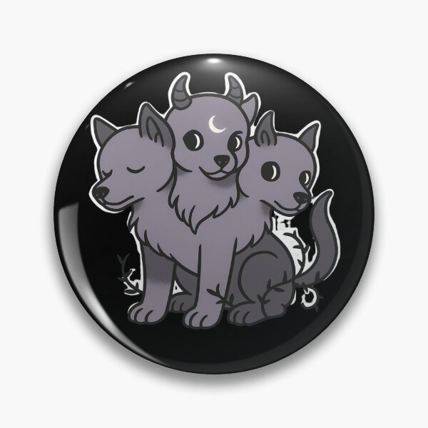 Item preview, Cute Cerberus Pup – Kawaii Three-Headed Dog with Moon and Horns designed and sold by Mouraludia.