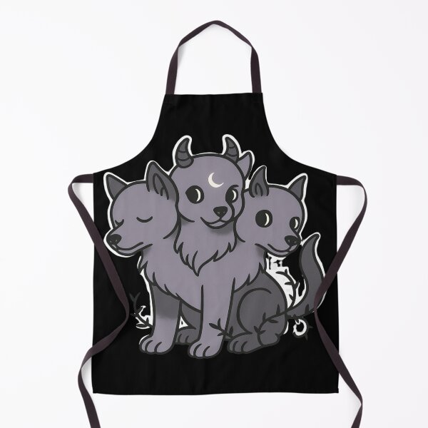 Item preview, Cute Cerberus Pup – Kawaii Three-Headed Dog with Moon and Horns designed and sold by Mouraludia.