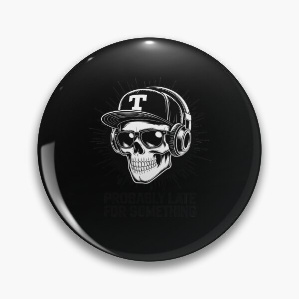 Item preview, Probably Late for Something Skull DJ -Funny Music Lover designed and sold by velltoons.