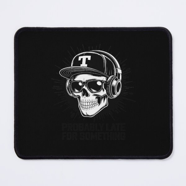 Item preview, Probably Late for Something Skull DJ -Funny Music Lover designed and sold by velltoons.
