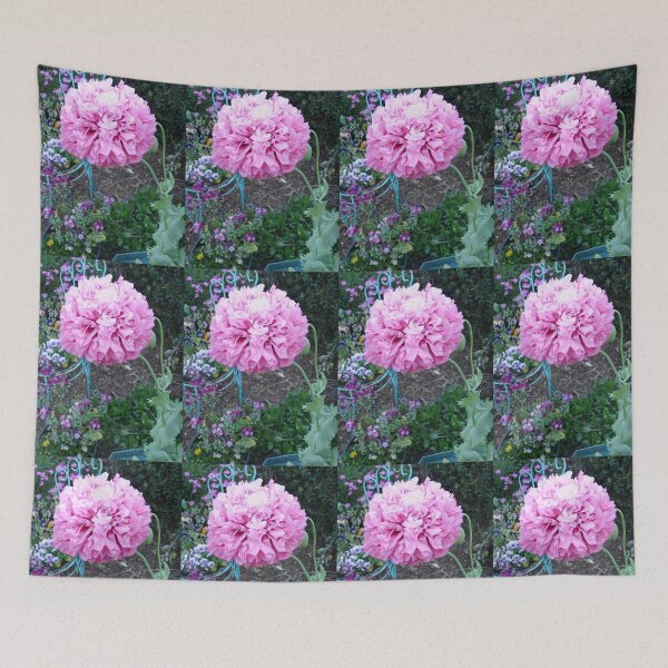 Item preview, Double Pink Poppy Pom-Pom Flower Lilac designed and sold by Sarah  Rajkotwala.