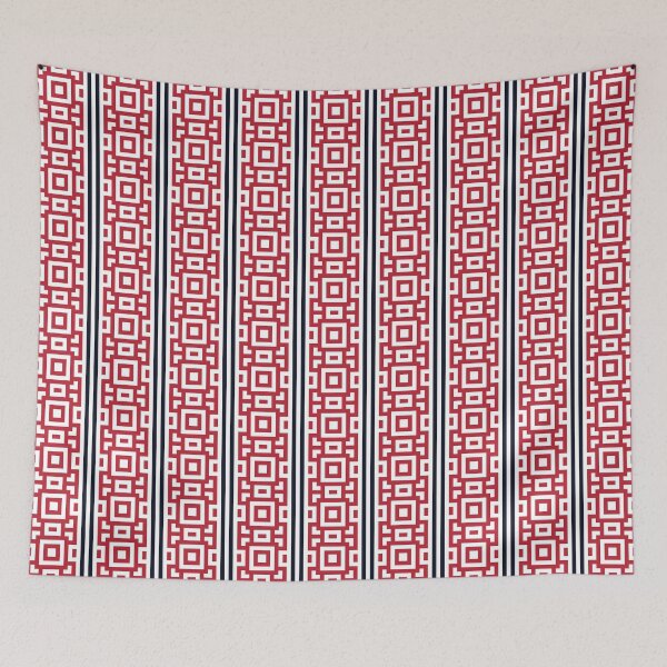 Item preview, Geometric Red and Navy Vertical Stripe Pattern designed and sold by FLATVAC STICKER.