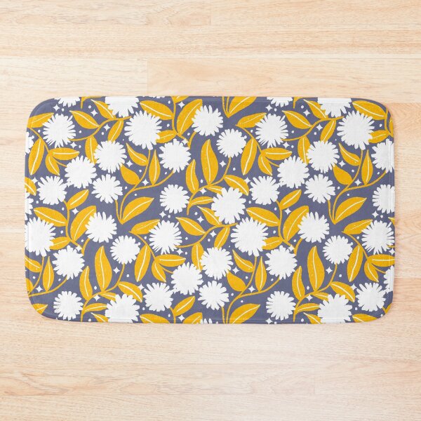 Item preview, Winter daisies pattern - gray and yellow designed and sold by Home Cyn Home.
