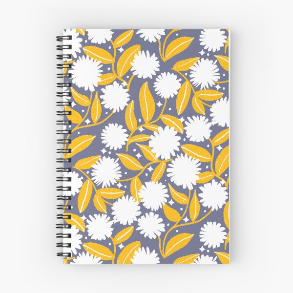 Item preview, Winter daisies pattern - gray and yellow designed and sold by Home Cyn Home.