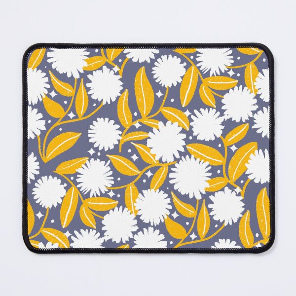 Item preview, Winter daisies pattern - gray and yellow designed and sold by Home Cyn Home.