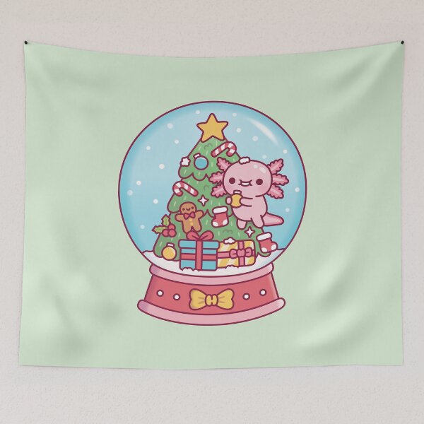 Item preview, Cute Axolotl And Christmas Tree Snow Globe Funny designed and sold by rustydoodle.
