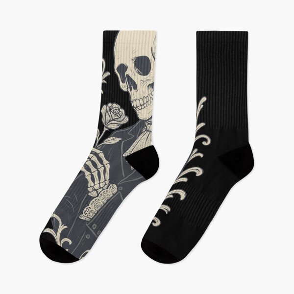 Item preview, Victorian Skeleton with Rose – Gothic Romantic Gentleman designed and sold by Mouraludia.