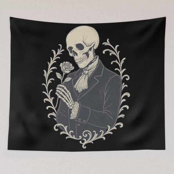 Item preview, Victorian Skeleton with Rose – Gothic Romantic Gentleman designed and sold by Mouraludia.